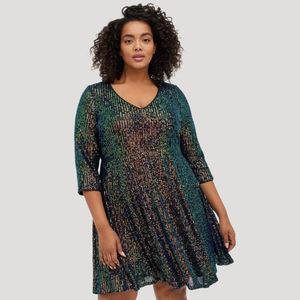 Sequin Skater Dress Torrid Size 2 (20)